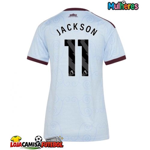 Camisa de Futebol Aston Villa Nicolas Jackson #11 Equipamento Alternativo Mulheres 2026-27 Manga Curta